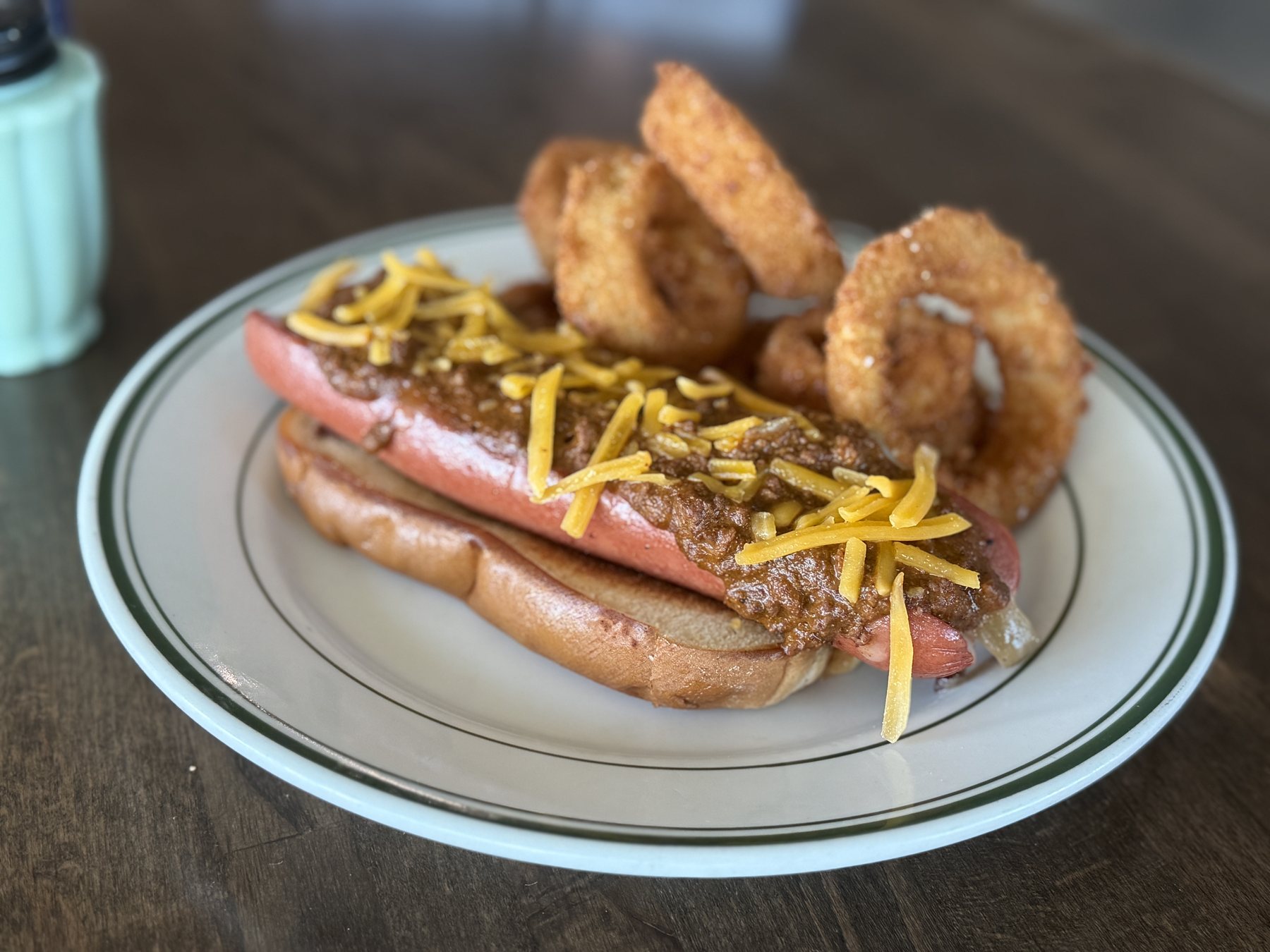 Texas Chili Company Hot Dog at JD’s Hamburgers